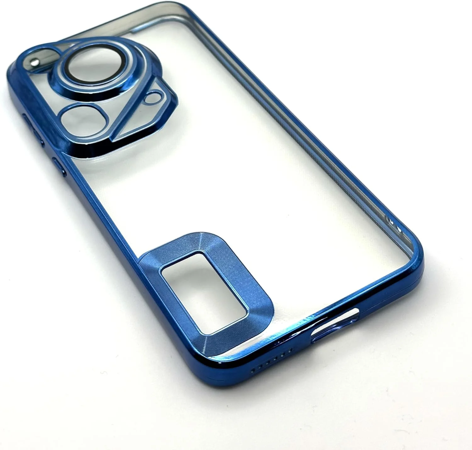 کاور گوشی موبایل هواوی Pura 70 Ultra، رنگ متالیک الکتروپلیت شده، شفافیت بالا، محافظ لنز دوربین (آبی)
