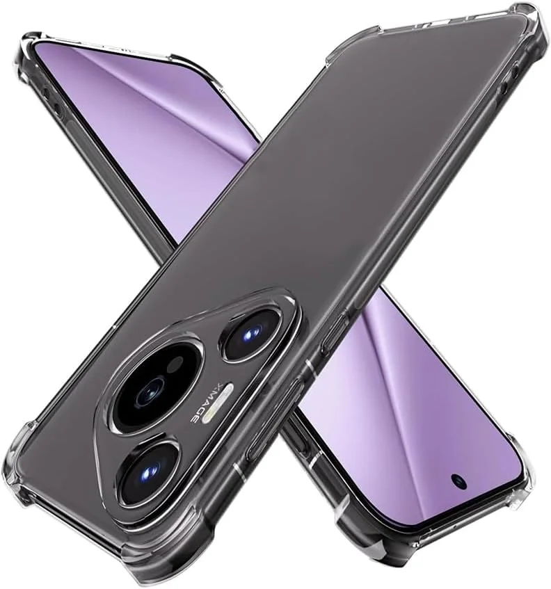 کاور شفاف هوآوی Pura 70، کاور گوشی موبایل TPU با قابلیت جذب شوک و گوشه‌های تقویت‌شده، نرم، انعطاف‌پذیر و محافظ بامپر شفاف