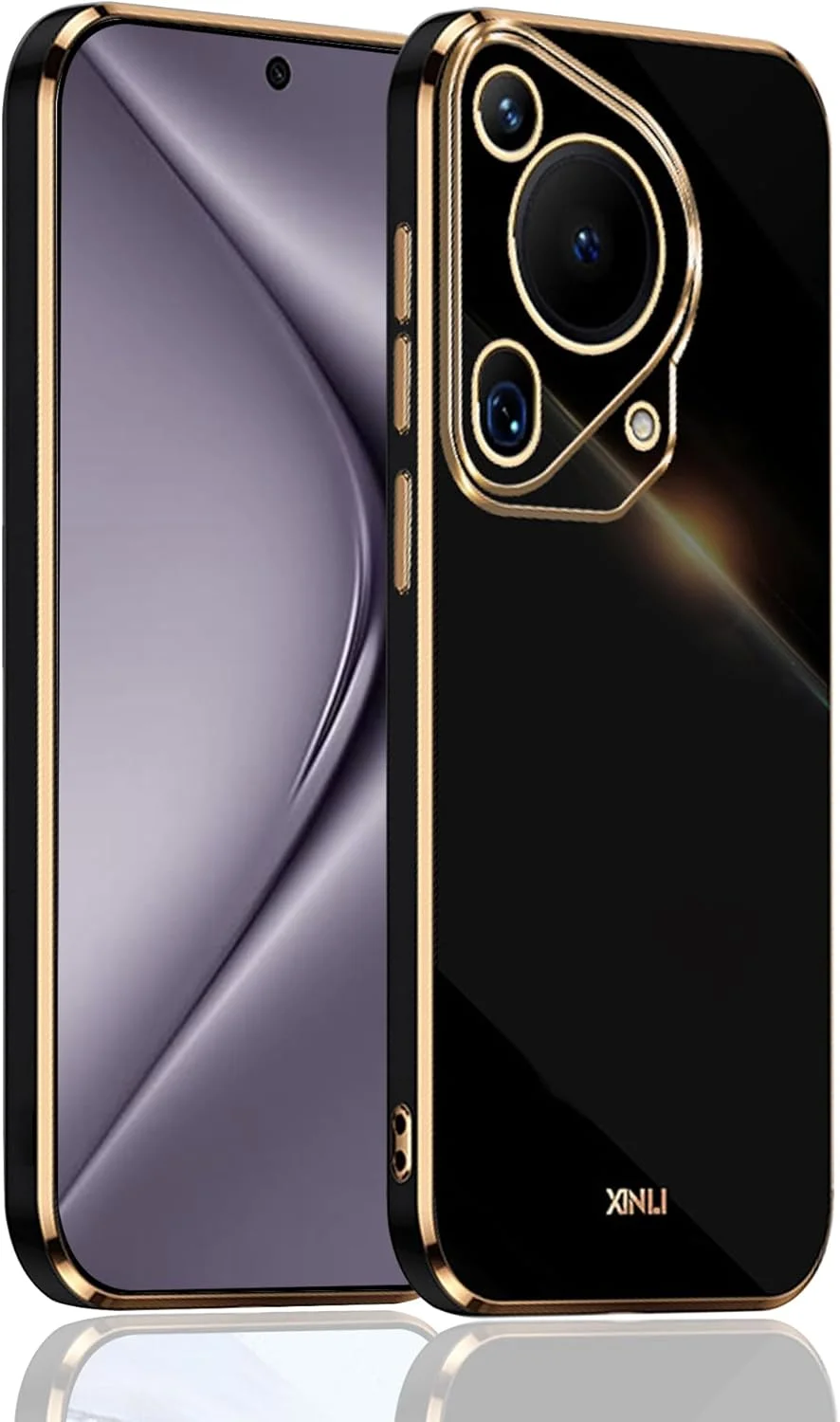 قاب سیلیکونی هواوی Pura 70 Ultra، پوشش نازک و نرم ضد ضربه (مشکی)