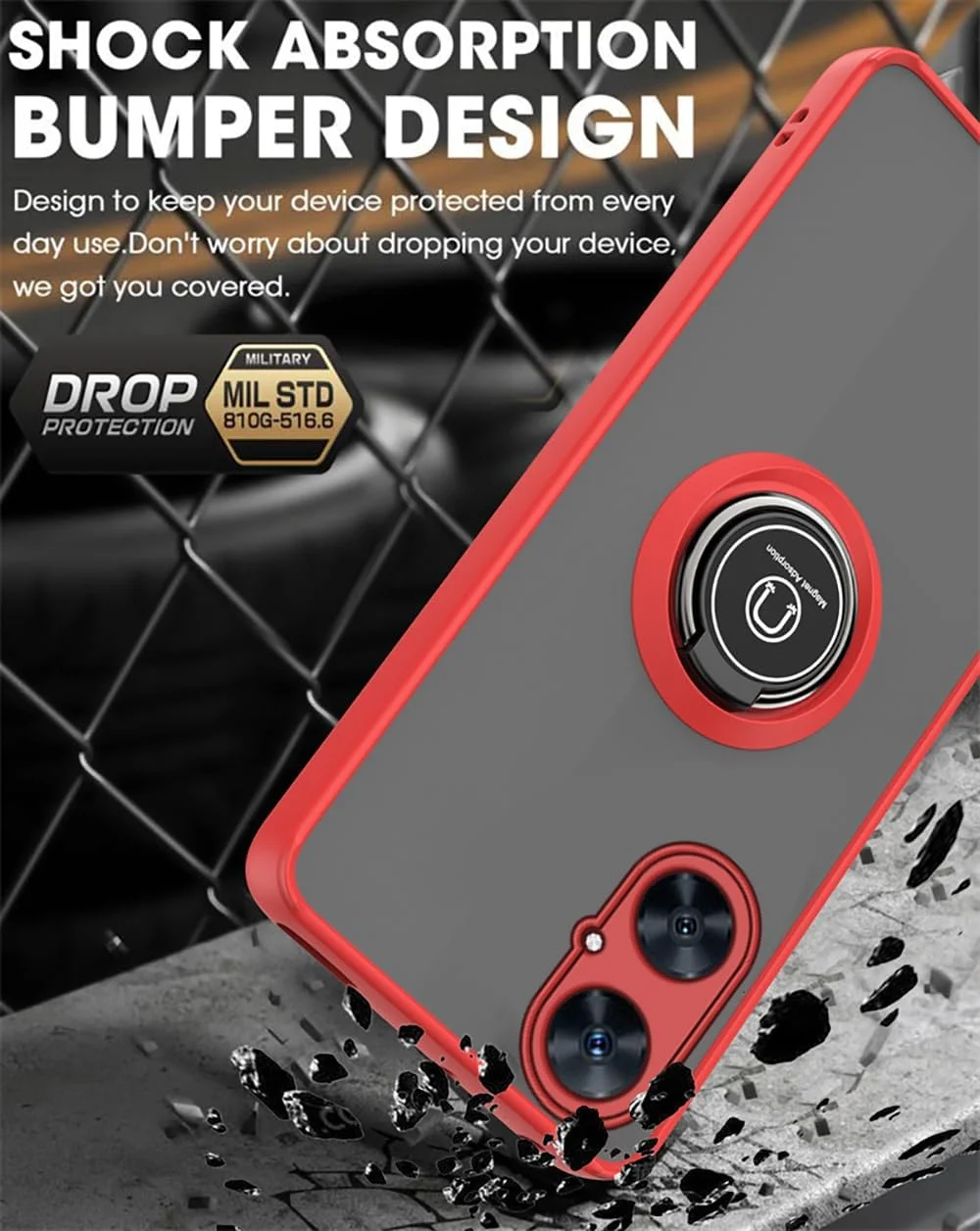 قاب گوشی هوآوی نوا 11i، بامپر سیلیکونی انعطاف پذیر، محافظت از دوربین، نازک، نیمه شفاف، ضد ضربه، پوشش مات پشتی با حلقه مغناطیسی چرخان 360 درجه مناسب برای هولدر ماشین، مخصوص هوآوی نوا 11i (مشکی)