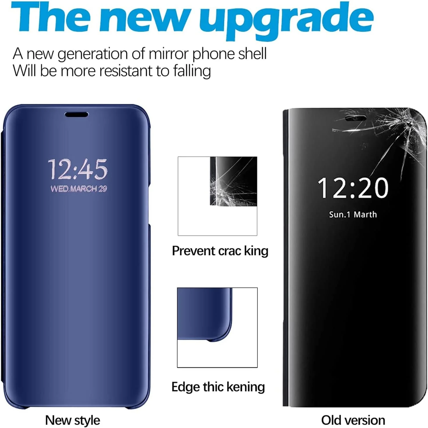 کاور محافظ گوشی هواوی میت 20 ایکس (5G)، کاور آینه‌ای با روکش فلزی، دید شفاف و نیمه شفاف، ضد ضربه، مناسب برای هواوی میت 20 ایکس (5G)، آبی