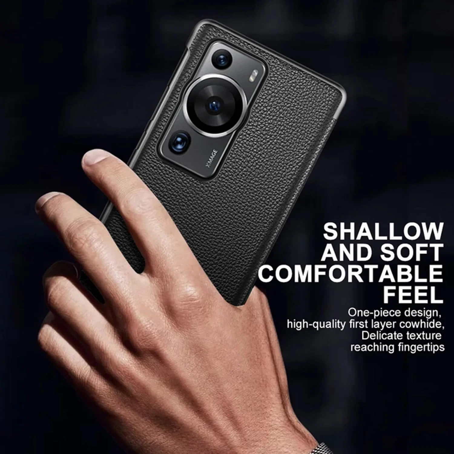 کاور محافظ هوآوی P60 Pro مدل Lukione، پنجره نمایش شفاف، کاور مغناطیسی با قابلیت بیدار و خواب خودکار، ضد ضربه و محافظت در برابر سقوط (مشکی)