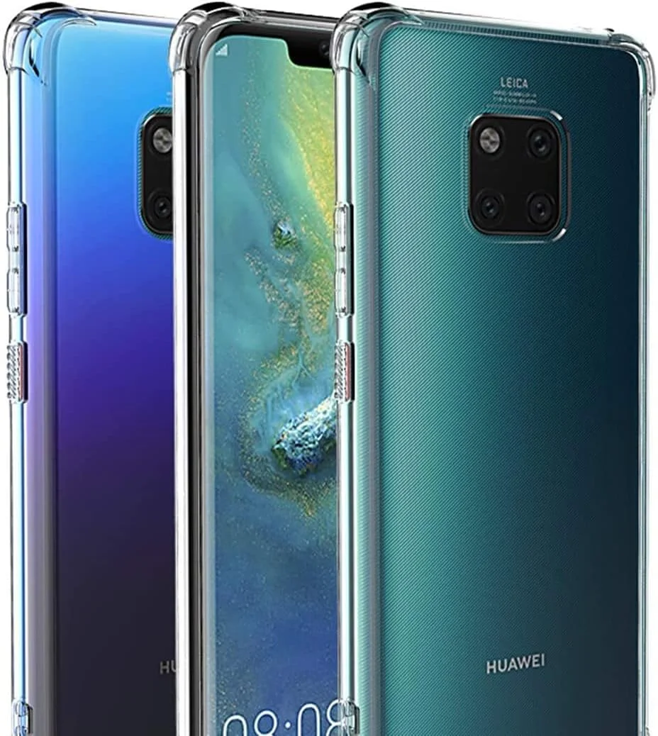 کاور پشتی شفاف و نرم سیلیکونی انعطاف پذیر Muzz برای گوشی Huawei Mate 20 Pro، محافظ با لبه های تقویت شده