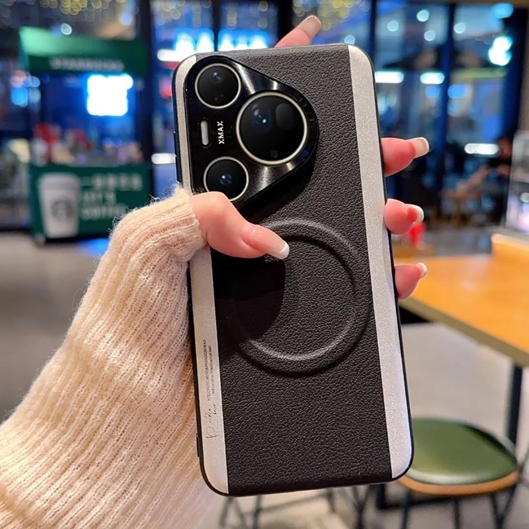 سازگار با هواوی Pura 80 Ultra/P80 pro/p+ / P80 کاور پشتی، چرم مصنوعی، دارای طراحی رنگی یکپارچه، پشتیبانی از شارژ مغناطیسی، قاب P80 (اتصال مشکی، Pura 80) سازگار با هواوی Pura 80 Ultra/P80 pro/p+ / P80 کاور پشتی، چرم مصنوعی، دارای طراحی رنگی یکپارچه، پشتیبانی از شارژ مغناطیسی، قاب P80 (اتصال مشکی، Pura 80)