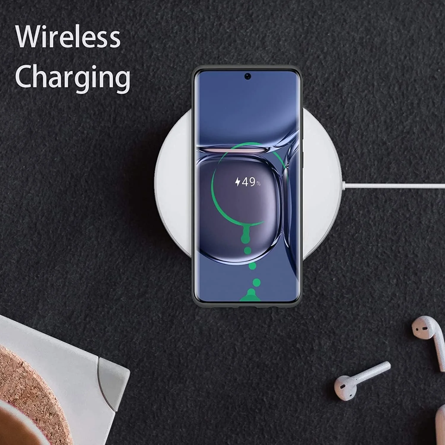 قاب محافظ گوشی هواوی P50 پرو، آبی، باریک، TPU نرم، سیلیکونی انعطاف پذیر، مات آبی، برند Emodil (آبی)