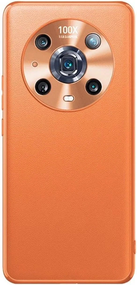 کاور چرمی MOTIM برای هوآوی Honor Magic 4/4 Pro، محافظت در برابر سقوط، ضد ضربه، ضد گرد و غبار و ضد اثر انگشت (نارنجی، هوآوی Honor Magic 4Pro)