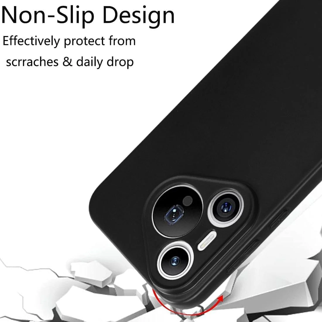 قاب گوشی هوآوی پورا 70 پرو، کاور پشتی TPU نرم ضد خش، ضربه گیر ژله ای سیلیکونی، ضد اثر انگشت، کاور محافظ تمام بدنه برای هوآوی پورا 70 پرو/پورا 70 پرو پلاس (مشکی)