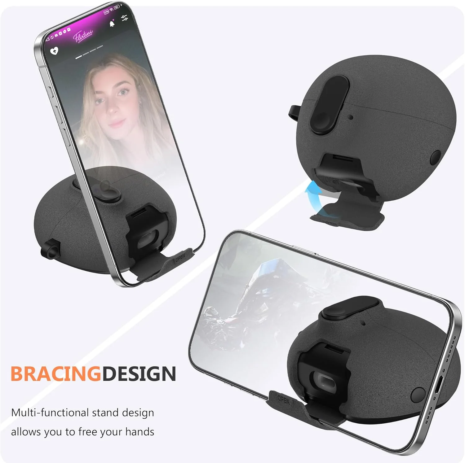 محافظ قفل ایمنی سازگار با هدفون بی سیم HUAWEI FreeClip، پوشش محافظت کامل در برابر افتادن با پایه نگهدارنده تلفن