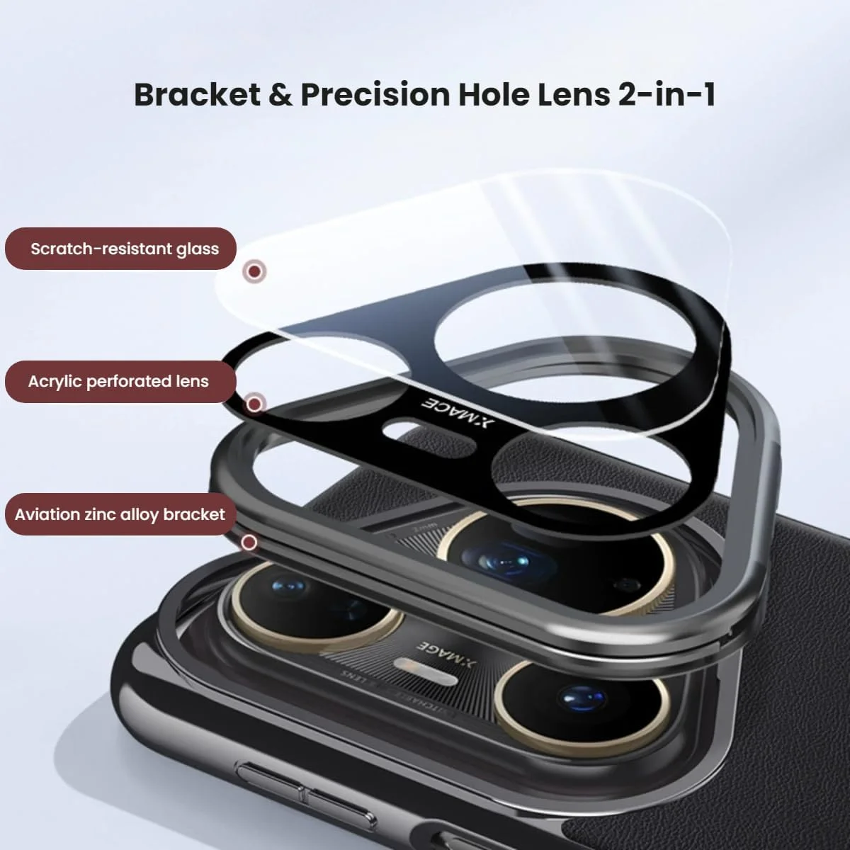 قاب چرمی Gruattreay سازگار با Huawei Pura 80 Ultra، با شیشه لنز ضد خش و پایه لنز فلزی، پوشش محافظ ضد اثر انگشت و مقاوم در برابر افتادن (مشکی)