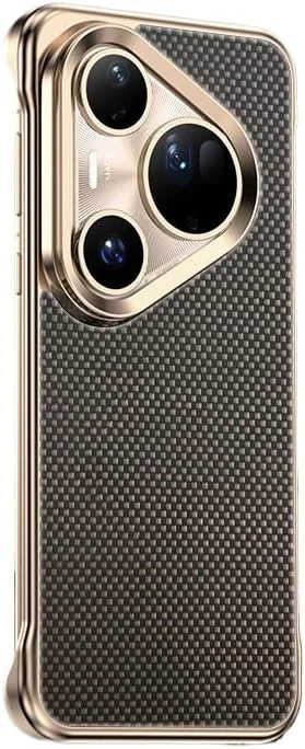 قاب گوشی مغناطیسی بدون حاشیه Gruattreay سازگار با Huawei Pura 80 Ultra، ضد ضربه و بادوام ساخته شده از فیبر آرامید کولار، محافظ برای Pura 80 Ultra (مشکی طلایی)