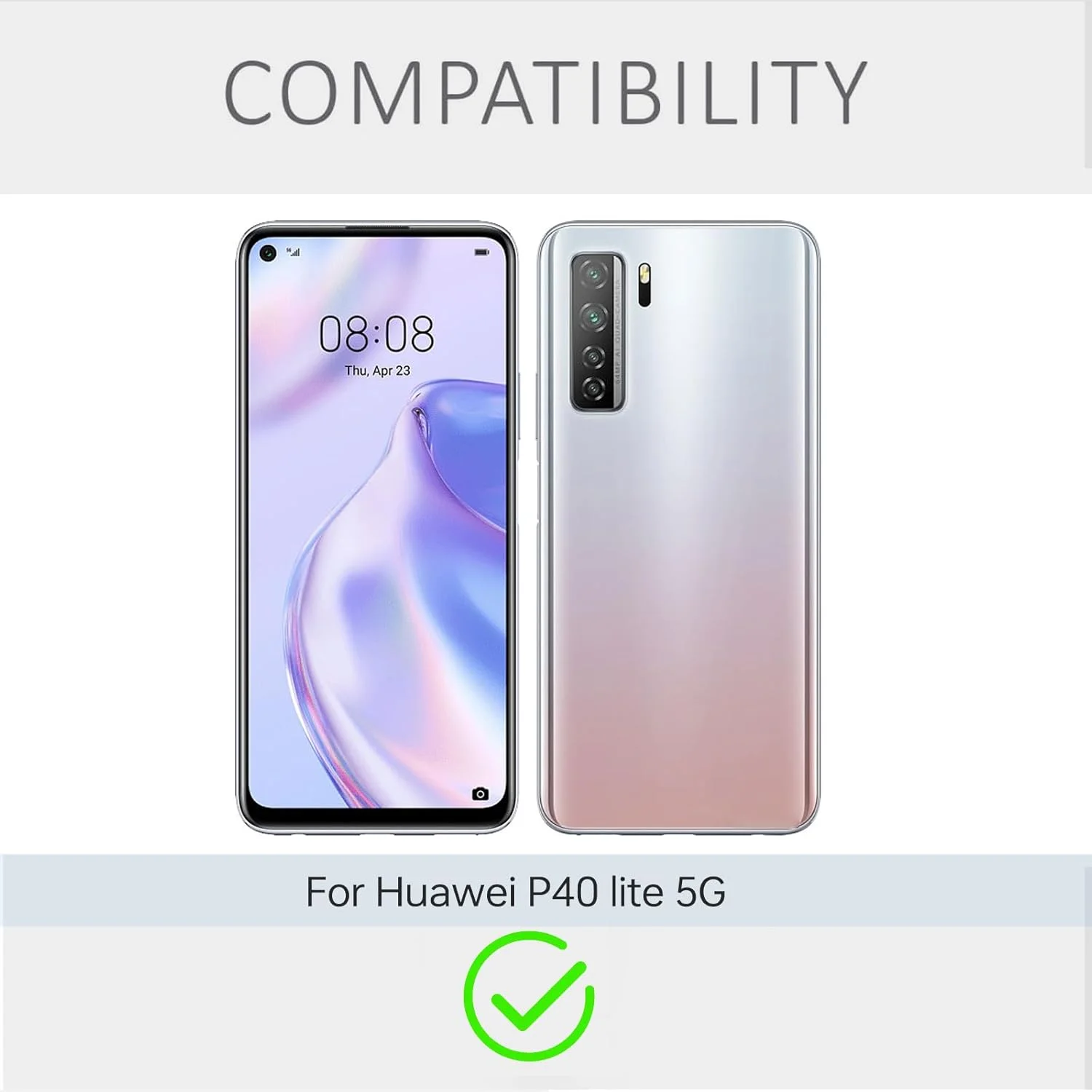 قاب محافظ باریک گوشی هوآوی P40 Lite 5G، پوشش سیلیکونی با محافظت از دوربین، داخلی نرم و انعطاف پذیر (صورتی، برای P40 Lite 5G)