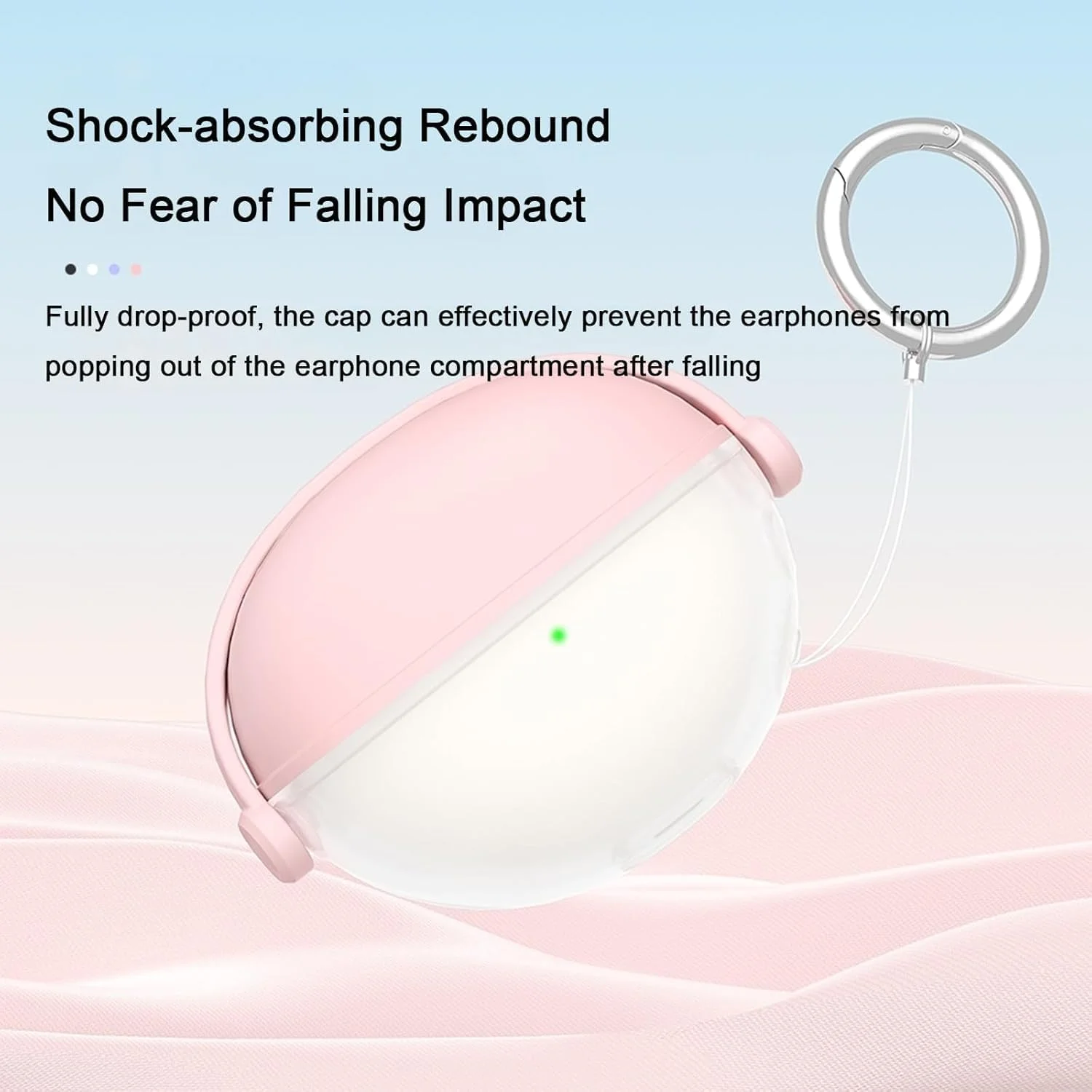 کاور محافظ سازگار با Huawei FreeClip به همراه جاذب ضربه سیلیکونی نرم و جاکلیدی برای آقایان و بانوان، صورتی