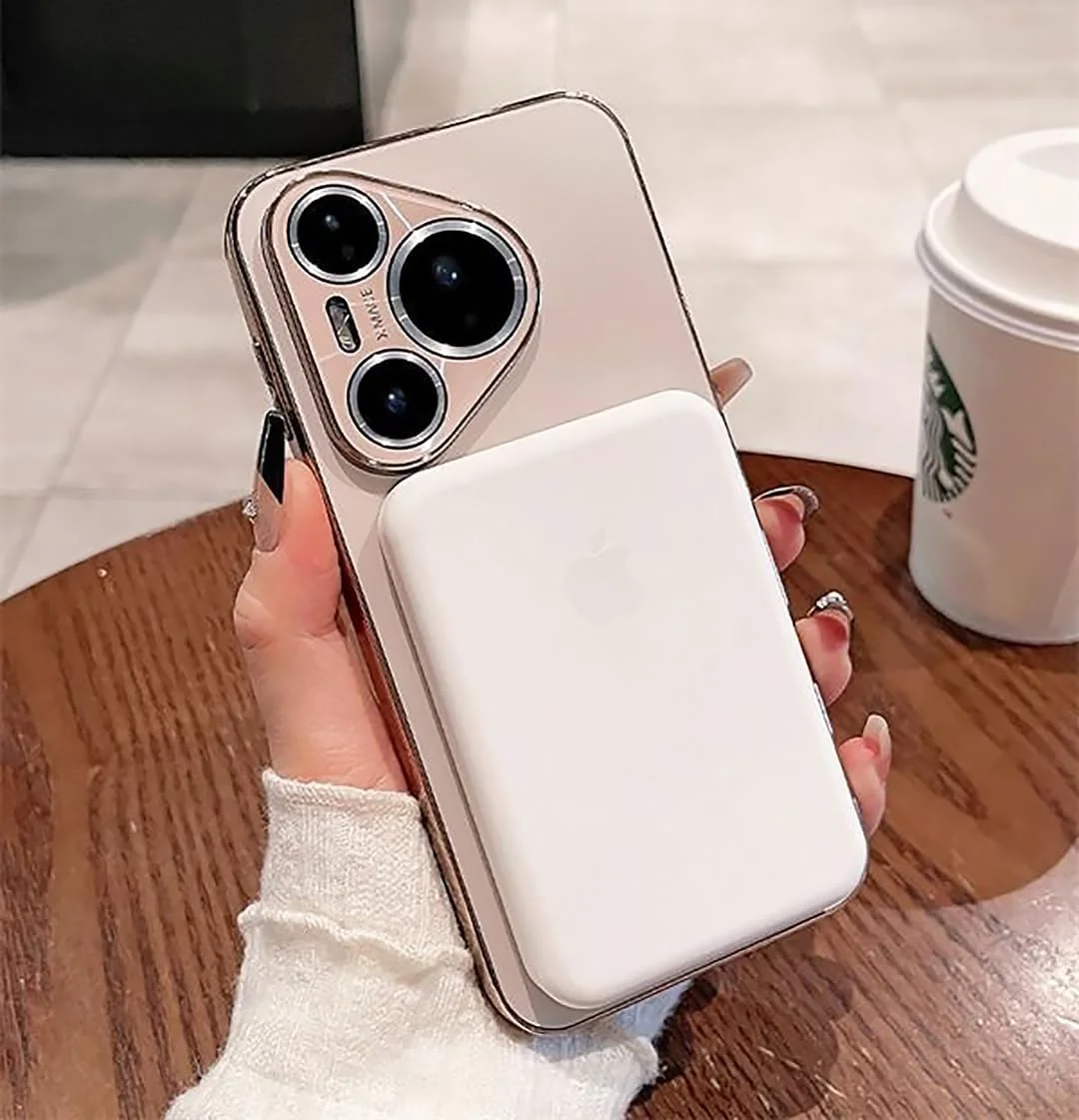 قاب پشتی سازگار با هوآوی Pura 80 Ultra / P80 pro/p+ / P80، فریم آبکاری شده نرم، لمس سازگار با پوست، پشتیبانی از شارژ مغناطیسی، کاور P80 (خاکستری، Pura 80 Ultra)