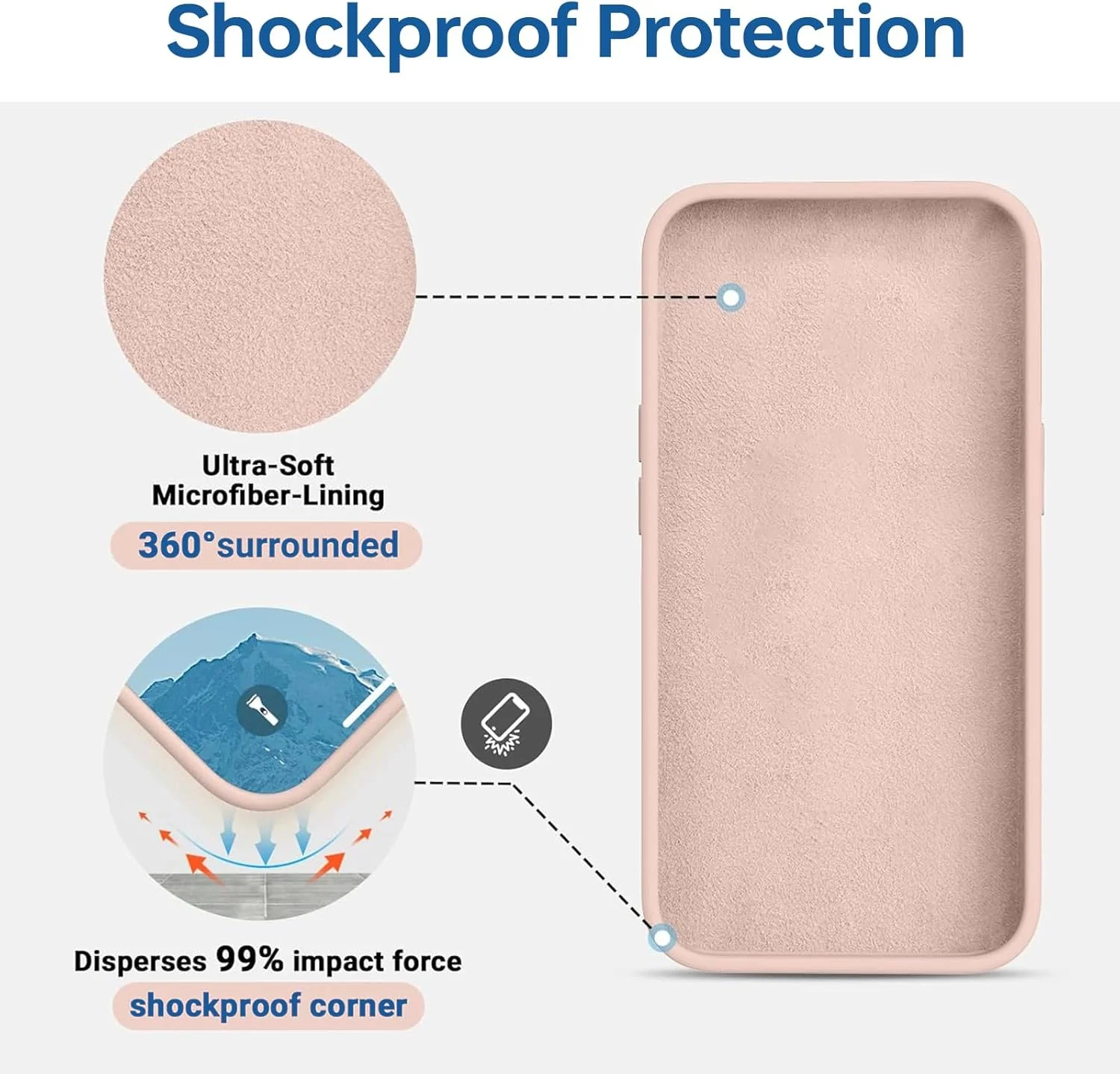 کاور محافظ گوشی هواوی میت 50/میت 50E، باریک، سیلیکونی با محافظت از دوربین، داخلی نرم و انعطاف پذیر (صورتی، برای میت 50/میت 50E)