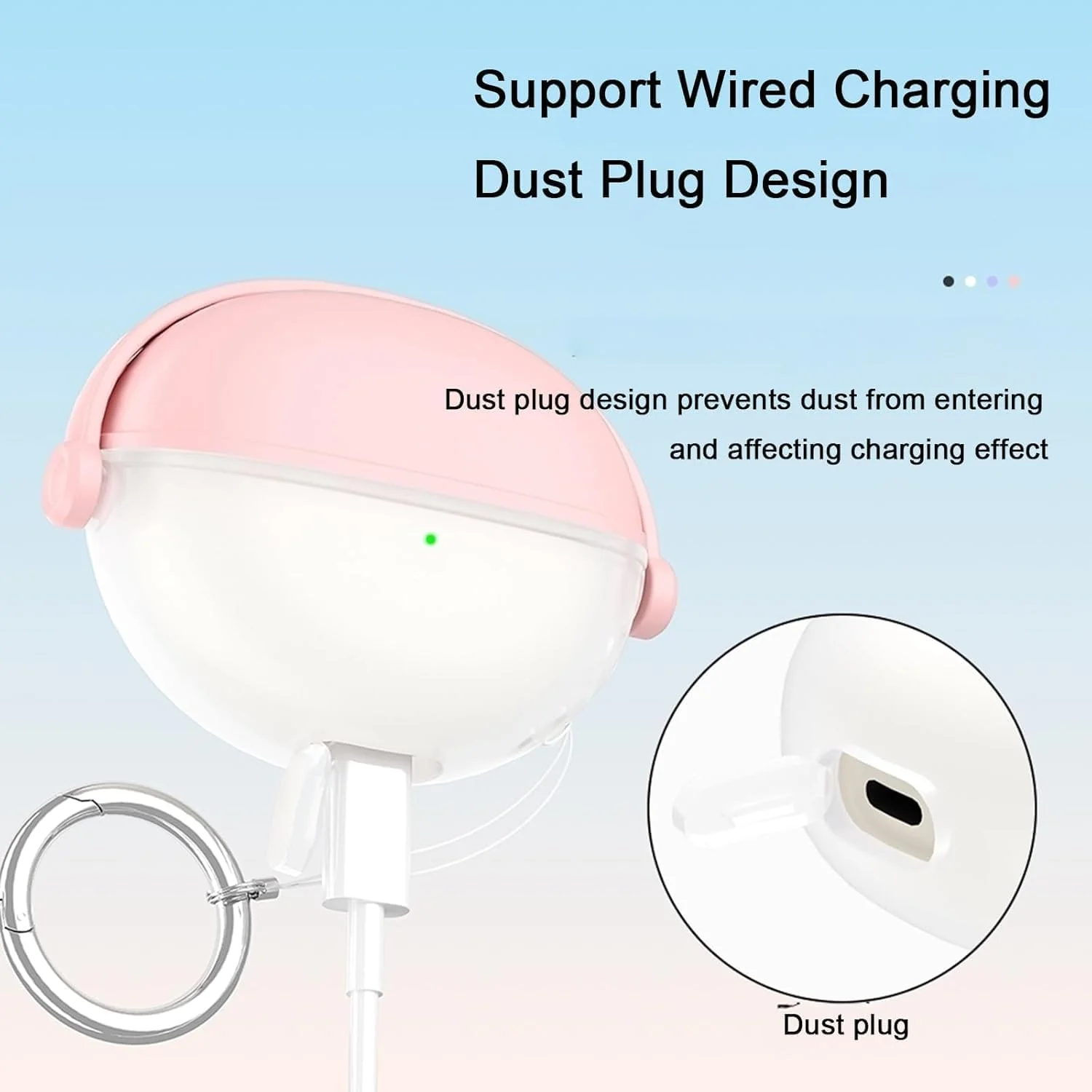 کاور محافظ سازگار با Huawei FreeClip به همراه جاذب ضربه سیلیکونی نرم و جاکلیدی برای آقایان و بانوان، صورتی