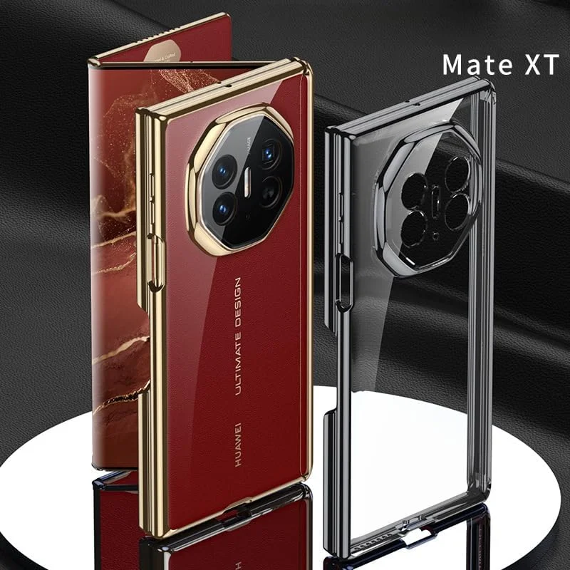 کاور محافظ شفاف گرآتری سازگار با هوآوی میت ایکس تی، کاور ضد ضربه و ضد لغزش تاشو با آهنربای قوی برای هوآوی میت ایکس تی (طلایی)