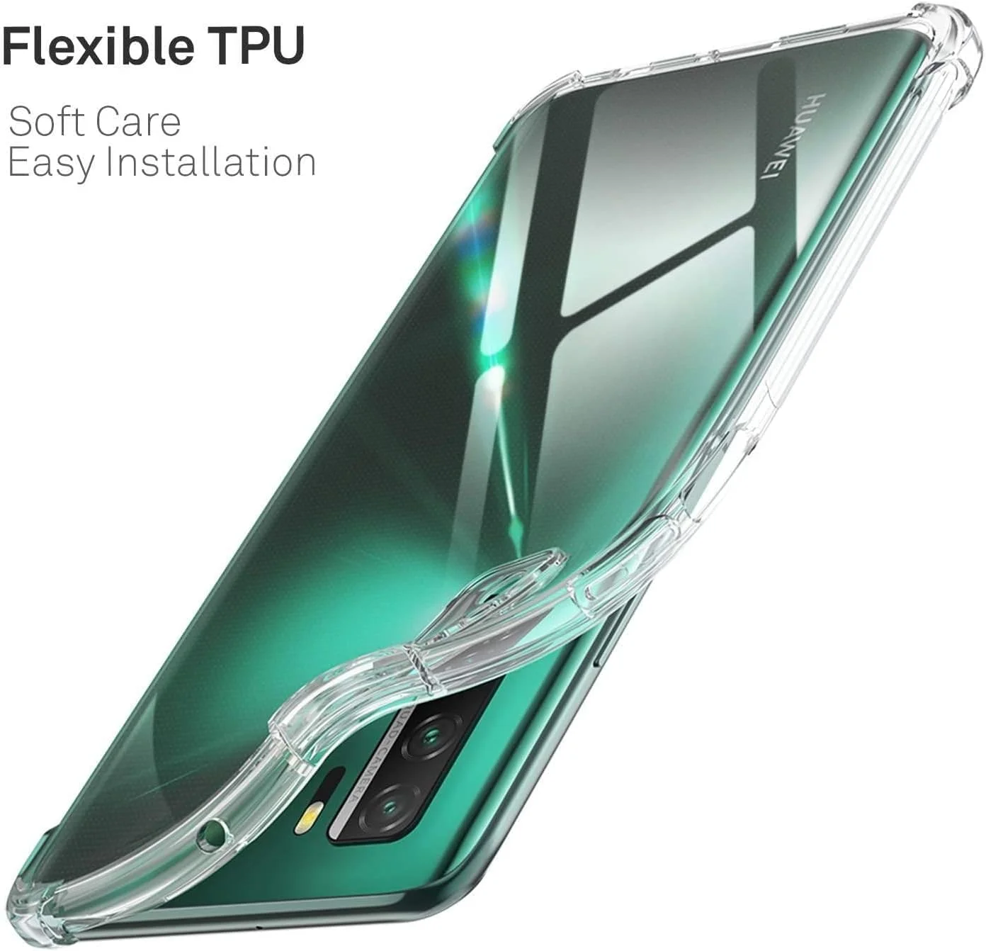 کاور محافظ سیلیکونی نرم و ضد ضربه AWH با بالشتک هوا، ضد خش، گوشه های تقویت شده برای گوشی هوآوی نوا 7 5G