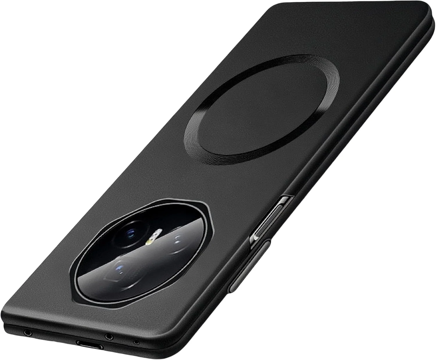 قاب محافظ مغناطیسی فوق العاده نازک و مات طراحی شده برای گوشی آنر مجیک وی 3 [سازگار با Mag-Safe]، باریک، مینیمالیستی، سبک وزن، پوشش سخت محافظ - مشکی