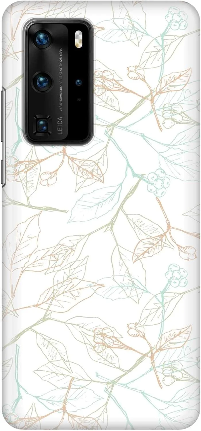 قاب محافظ گوشی هوآوی P40 Pro، سری Slim Snap Basic، کاور سفارشی موبایل، محافظ PC سخت با روکش مات - طرح شاخه های ظریف