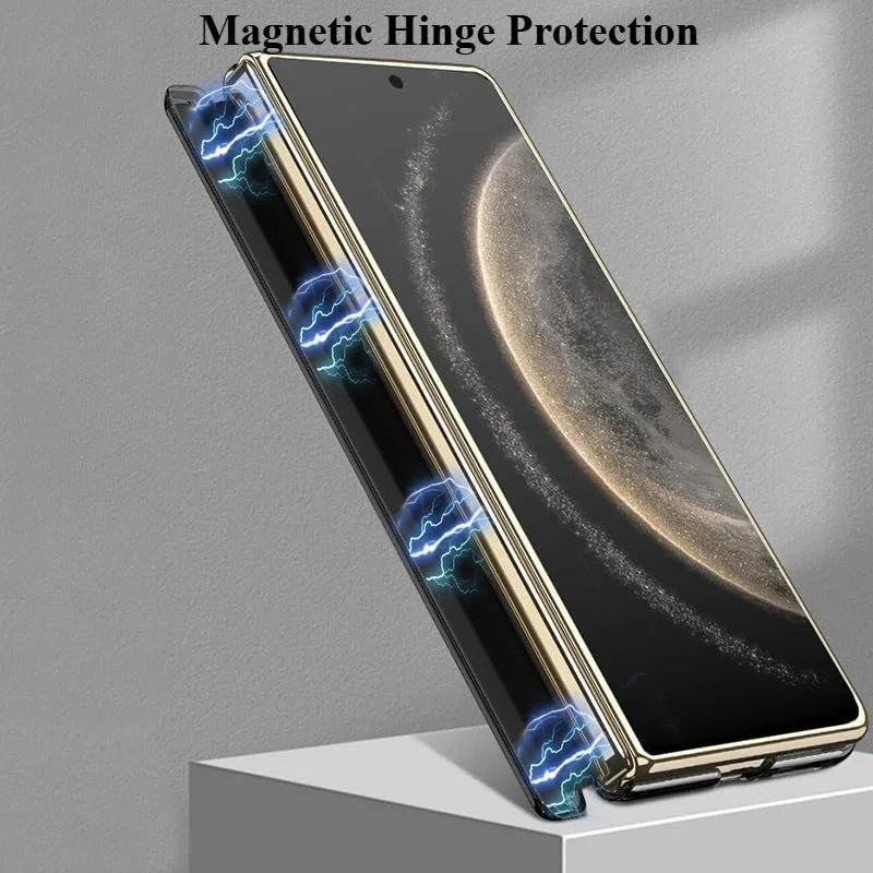 قاب محافظ گوشی هوآوی میت X6، روکش مغناطیسی ضد ضربه با محافظ لولا، پوشش محافظ تاشو فوق العاده نازک برای میت X6 (سفید)