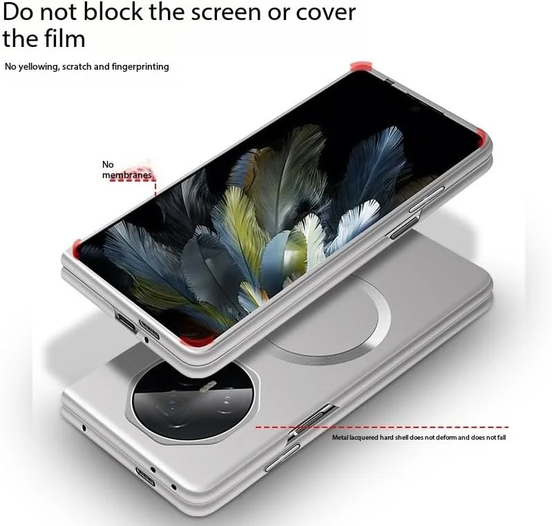 قاب محافظ مغناطیسی فوق العاده نازک و مات طراحی شده برای گوشی آنر مجیک وی 3 [سازگار با Mag-Safe]، باریک، مینیمالیستی، سبک وزن، پوشش سخت محافظ - مشکی