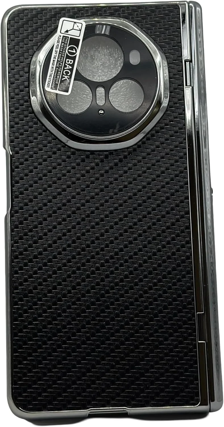 قاب محافظ لولایی گوشی هواوی آنر مجیک وی 3 به همراه محافظ صفحه نمایش و محافظ لنز دوربین، قاب محافظ تمام بدنه PC مقاوم با استند تاشو مناسب گوشی آنر مجیک وی 3 مدل 2024 (مشکی کربنی)