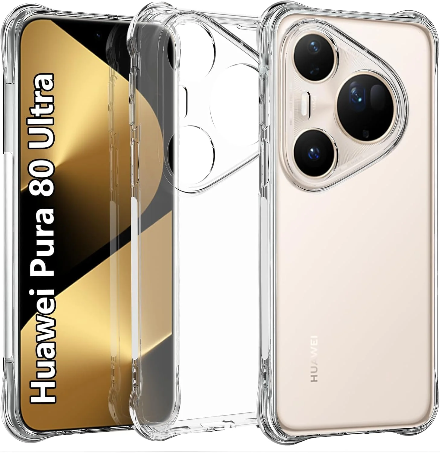 کاور محافظ TPU شفاف با محافظت چهار گوشه و ضربه گیر سیلیکونی نرم برای هوآوی Pura 80 Ultra