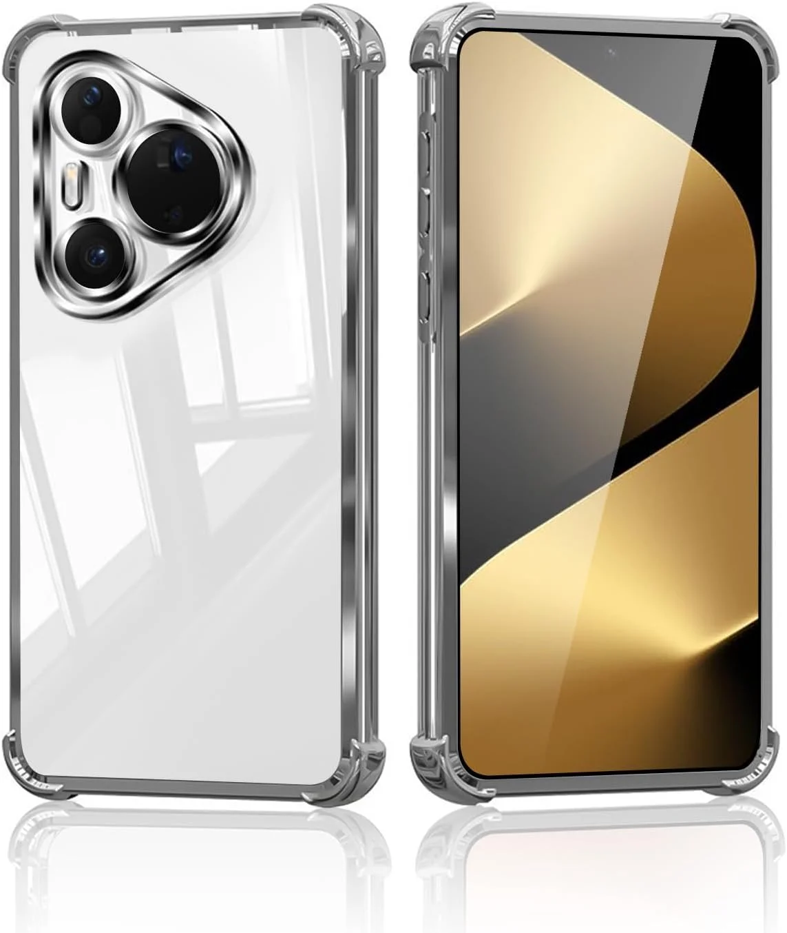 قاب کریستالی T Tersely سازگار با HUAWEI Pura 80 Ultra - فناوری TPU + پلی کربنات، ضد زردی، قاب محافظ، پوشش ضربه گیر مقاوم در برابر ضربه - نقره ای