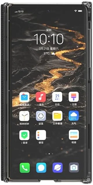 قاب چرمی Gruattreay سازگار با Huawei Mate XT Ultimate، پوشش محافظ مغناطیسی فوق العاده نازک ضد افتادن با پوشش کامل دو محوره برای Mate XT Ultimate (مشکی)