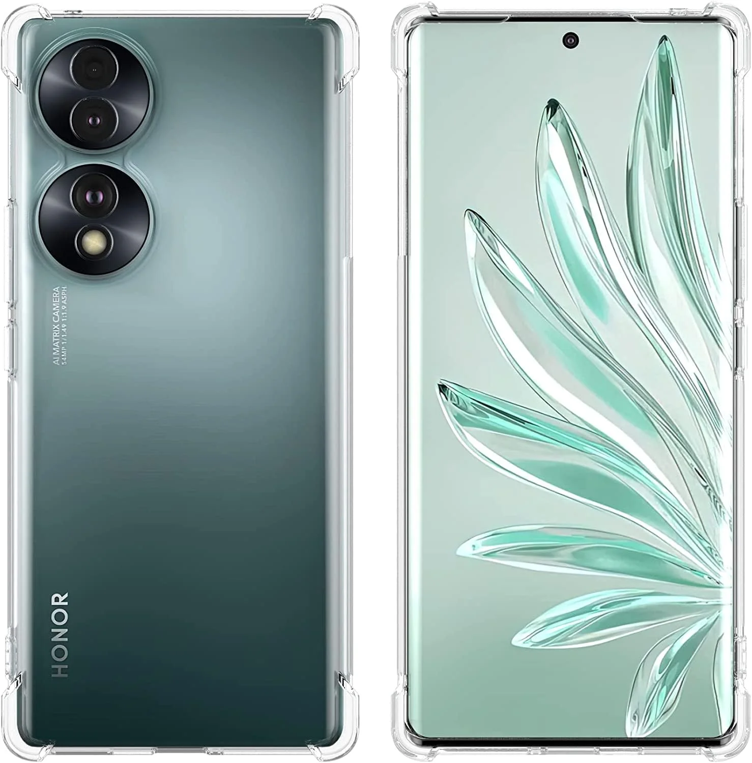 کاور محافظ ژله ای هواوی Honor 70، کاور پشتی TPU نرم، ضربه گیر سیلیکونی ضد اثر انگشت، کاور محافظ کامل بدنه برای هواوی Honor 70 (6.78 اینچ) (شفاف)