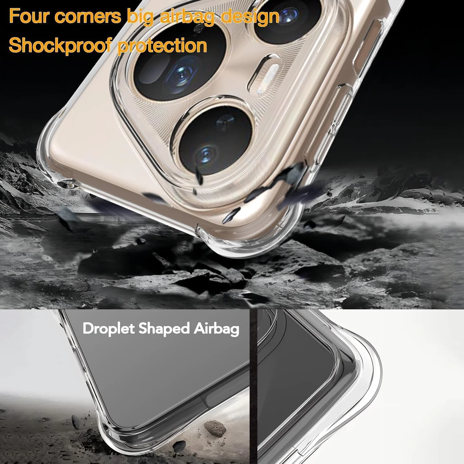 کاور محافظ TPU شفاف با محافظت چهار گوشه و ضربه گیر سیلیکونی نرم برای هوآوی Pura 80 Ultra