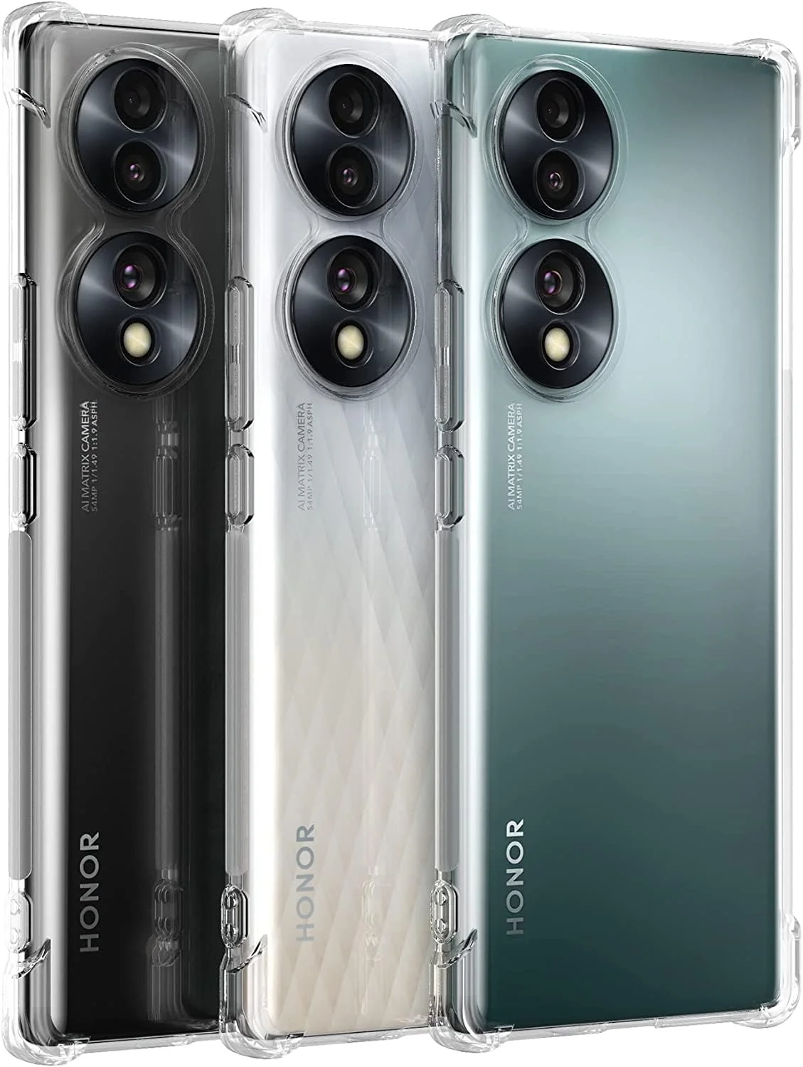 کاور محافظ ژله ای هواوی Honor 70، کاور پشتی TPU نرم، ضربه گیر سیلیکونی ضد اثر انگشت، کاور محافظ کامل بدنه برای هواوی Honor 70 (6.78 اینچ) (شفاف)