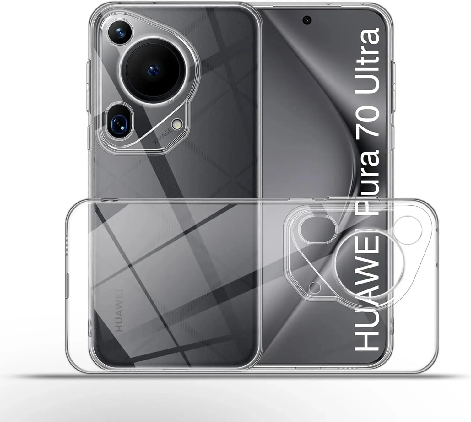 کاور سیلیکونی سازگار با هوآوی Pura 70 Ultra 2024، محافظ دوربین، ژله ای نرم ضد ضربه، باریک و سبک، کاور پشتی TPU برای هوآوی Pura 70 Ultra 5G (کاور شفاف)