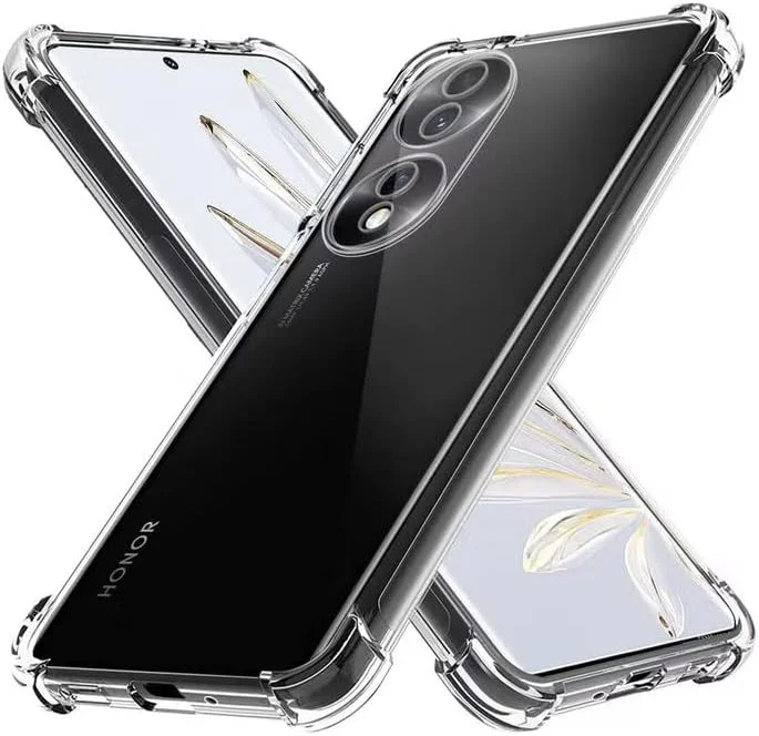 قاب محافظ تلفن همراه Bortony سازگار با گوشی آنر 70 5G، کاور سیلیکونی انعطاف پذیر ضد ضربه، محافظ TPU شفاف ضد خش، محافظت کامل از دوربین طراحی شده برای هواوی آنر 70 5G