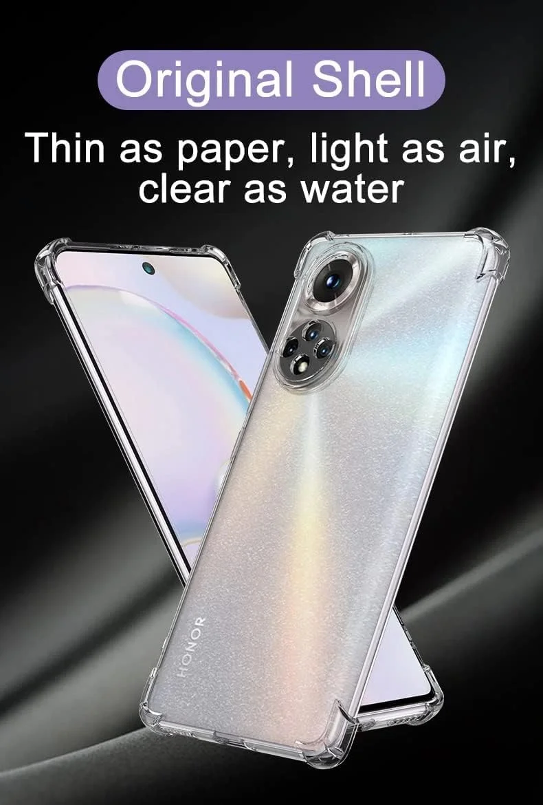 قاب پشتی هواوی آنر 50 5G / نوا 9 | قاب نرم و فوق العاده شفاف | محافظت عالی از دوربین | دارای درپوش های ضد گرد و غبار و گریپ ضد لغزش | قاب پشتی باریک و محافظ برای هواوی نوا 9 (شفاف)