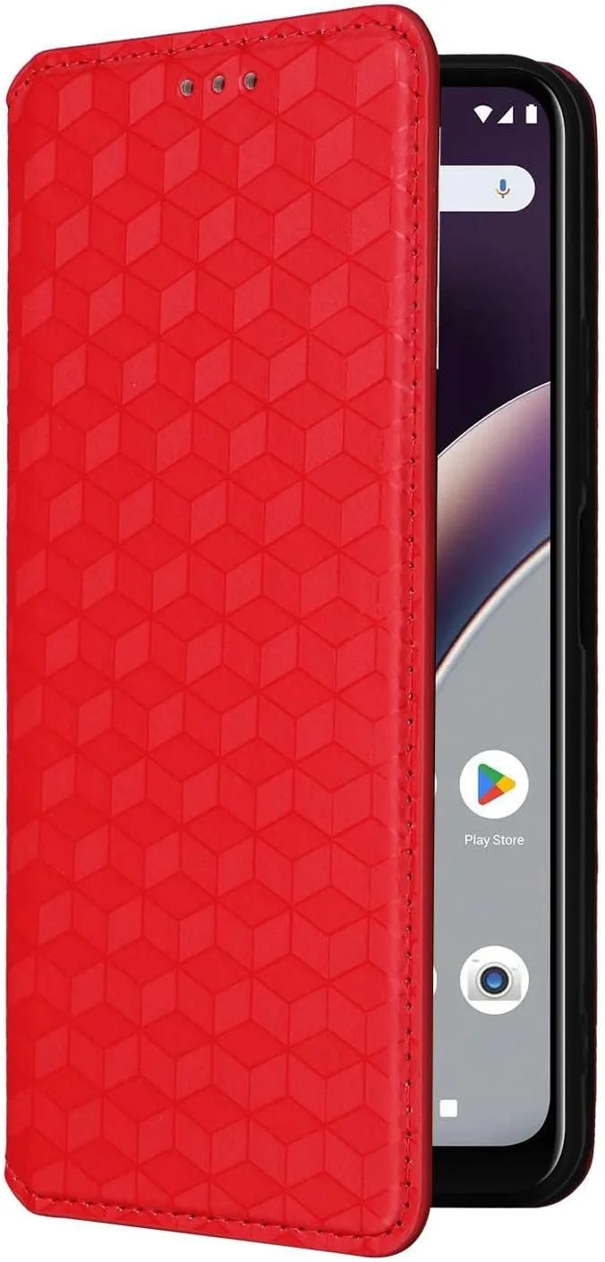 کیف محافظ گوشی هوآوی نوا 11 SE، طراحی کیف پول با جای کارت. الگوهای برجسته. کیف تاشو با قابلیت استند - قرمز