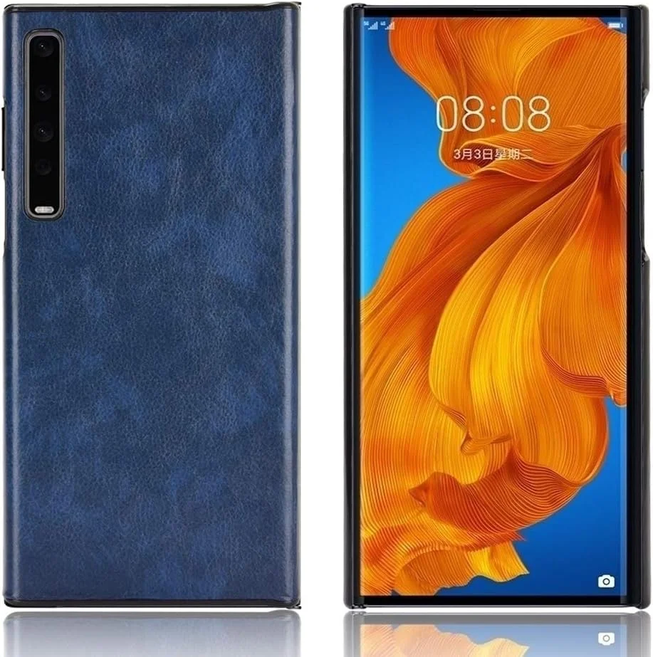 قاب گوشی هوآوی میت ایکس اس، قاب گوشی با بافت چرم لایچی برای هوآوی میت ایکس اس (آبی)