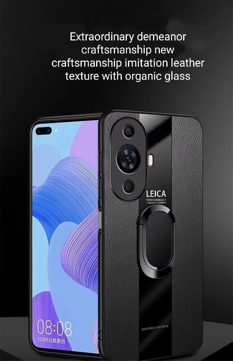 قاب محافظ گوشی هواوی نوا 11 پرو/هواوی نوا 11 اولترا مدل [1+1] به همراه حلقه نگهدارنده و محافظ صفحه نمایش شیشه ای