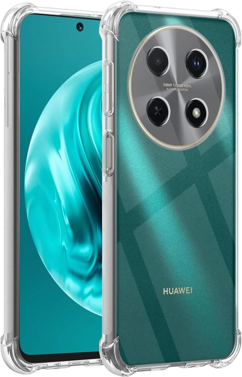 کاور ایمودیل برای هوآوی نوا 12i، محافظ شفاف با بالشتک هوا، سیلیکون نرم ضد ضربه، ضد خش، گوشه های تقویت شده برای هوآوی نوا 12i (شفاف)