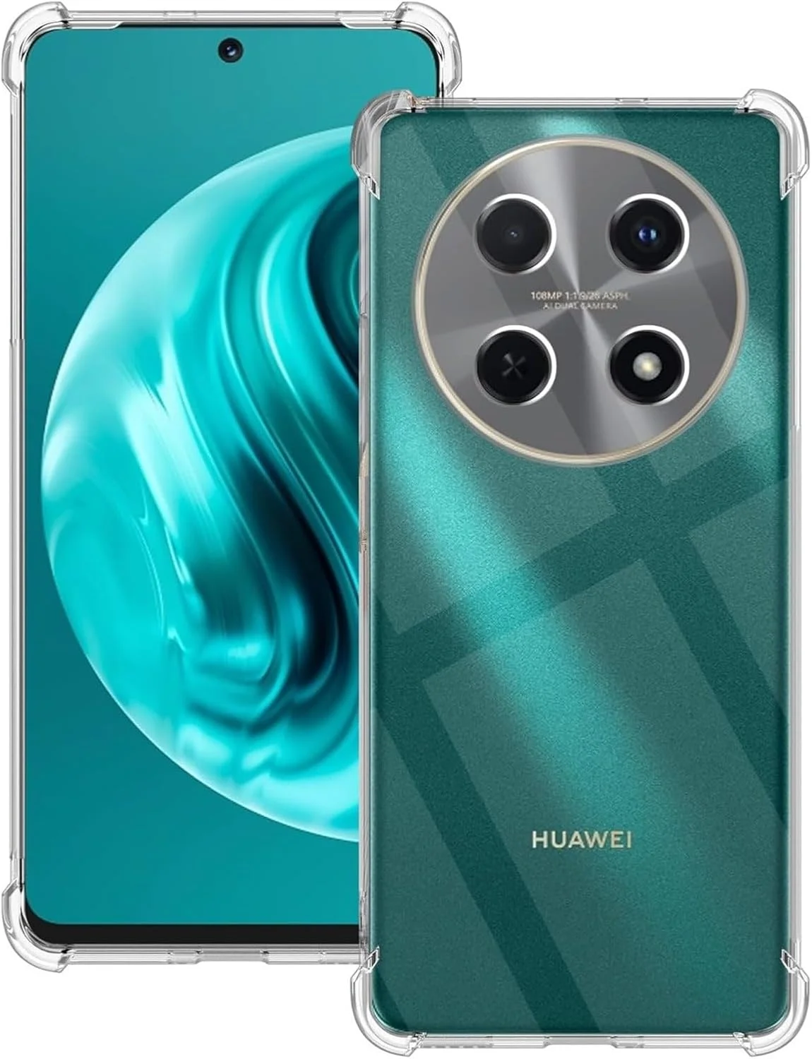 کاور ایمودیل برای هوآوی نوا 12i، محافظ شفاف با بالشتک هوا، سیلیکون نرم ضد ضربه، ضد خش، گوشه های تقویت شده برای هوآوی نوا 12i (شفاف)