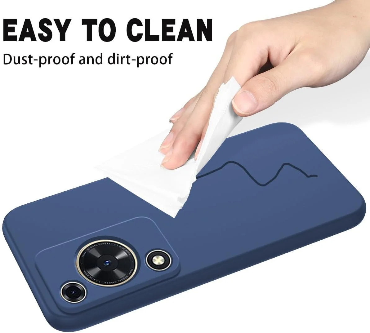 قاب محافظ گوشی هواوی نوا Y72 / اینجوی 70، آبی، باریک، پوشش پشتی نرم TPU، انعطاف پذیر، سیلیکونی مات، مناسب برای هواوی نوا Y72 / اینجوی 70، برند Emodil (آبی)