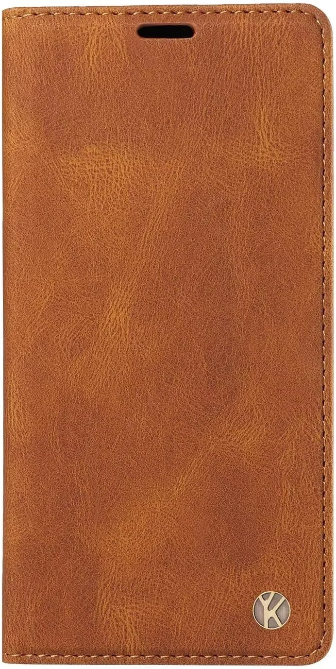 کیف پول چرمی قهوه ای رنگ Ttianfa سازگار با گوشی Huawei Mate 10 Pro، دارای جای کارت، جلد مغناطیسی و پایه ضد ضربه مناسب برای آقایان و بانوان