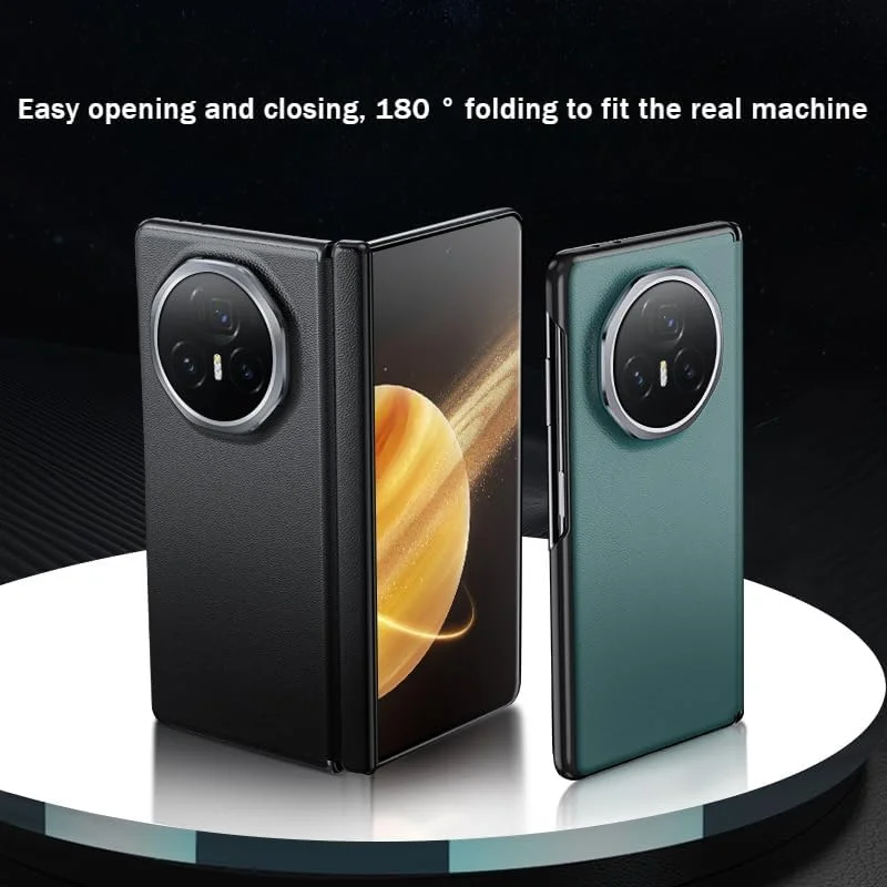 کاور محافظ چرمی ضد ضربه Gruattreay سازگار با Huawei Honor Magic V3، قاب مغناطیسی برای محور لولا، دارای آهنربای داخلی (مشکی)