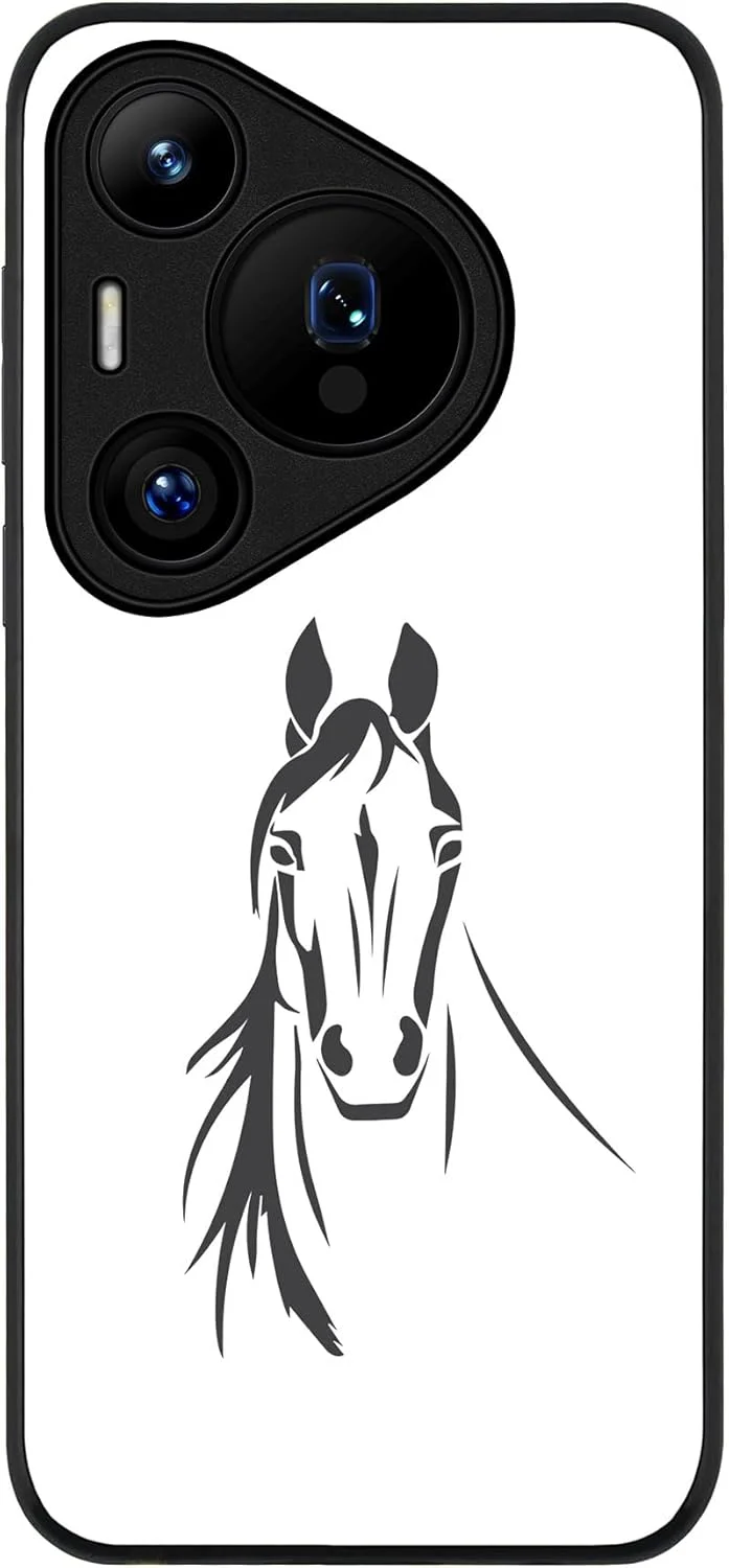 قاب محافظ لبه مشکی مقاوم برای هوآوی Pura 70، قاب نرم و باریک با لبه های لاستیکی انعطاف پذیر، پوشش نازک ژله ای TPU ضد ضربه - اسب اصیل عربی