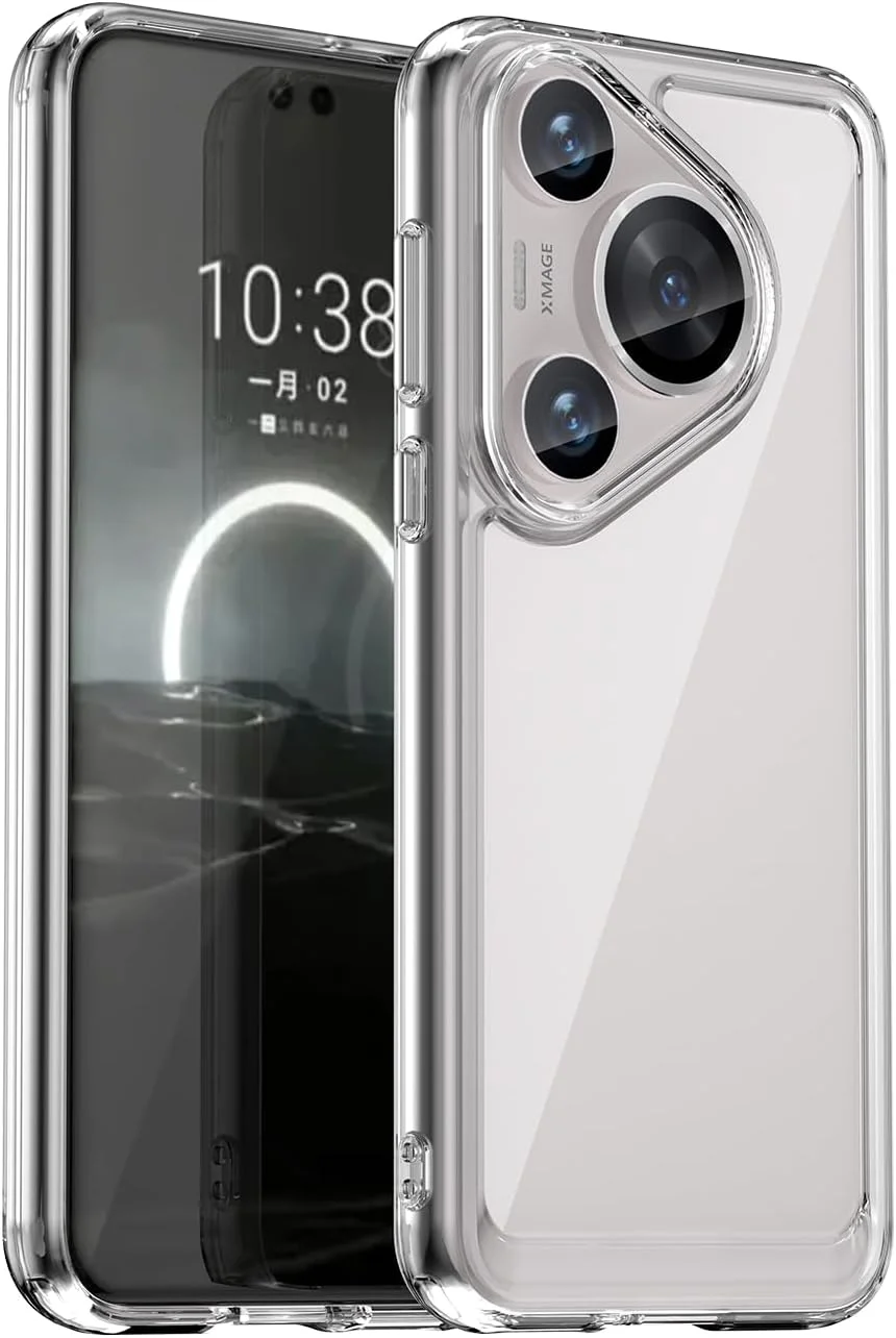 کاور محافظ شفاف OIATROE برای گوشی هوآوی Pura 70 Pro، کاور پشتی شفاف [ضد خش] [TPU باریک و شیک] [جذب شوک] برای هوآوی Pura 70 Pro - شفاف