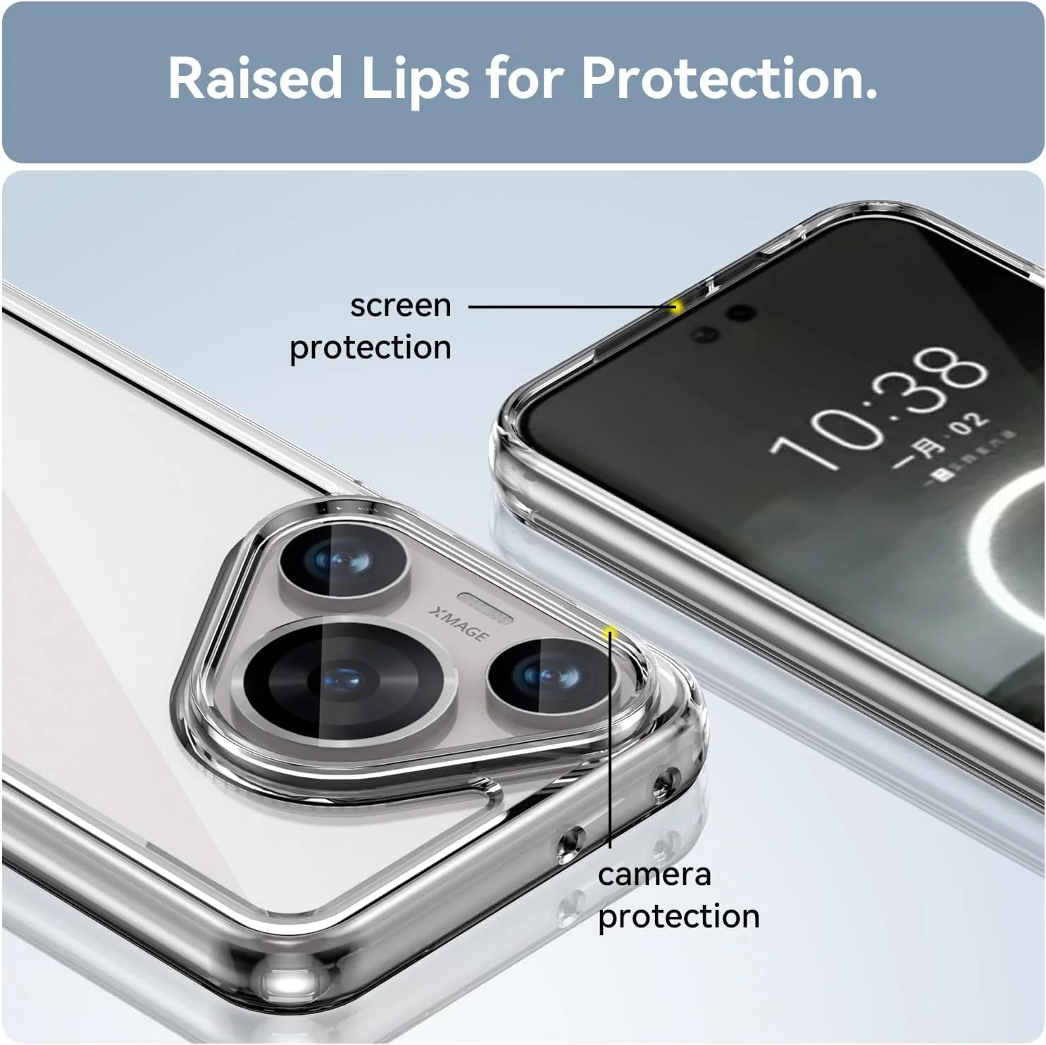 کاور محافظ شفاف OIATROE برای گوشی هوآوی Pura 70 Pro، کاور پشتی شفاف [ضد خش] [TPU باریک و شیک] [جذب شوک] برای هوآوی Pura 70 Pro - شفاف