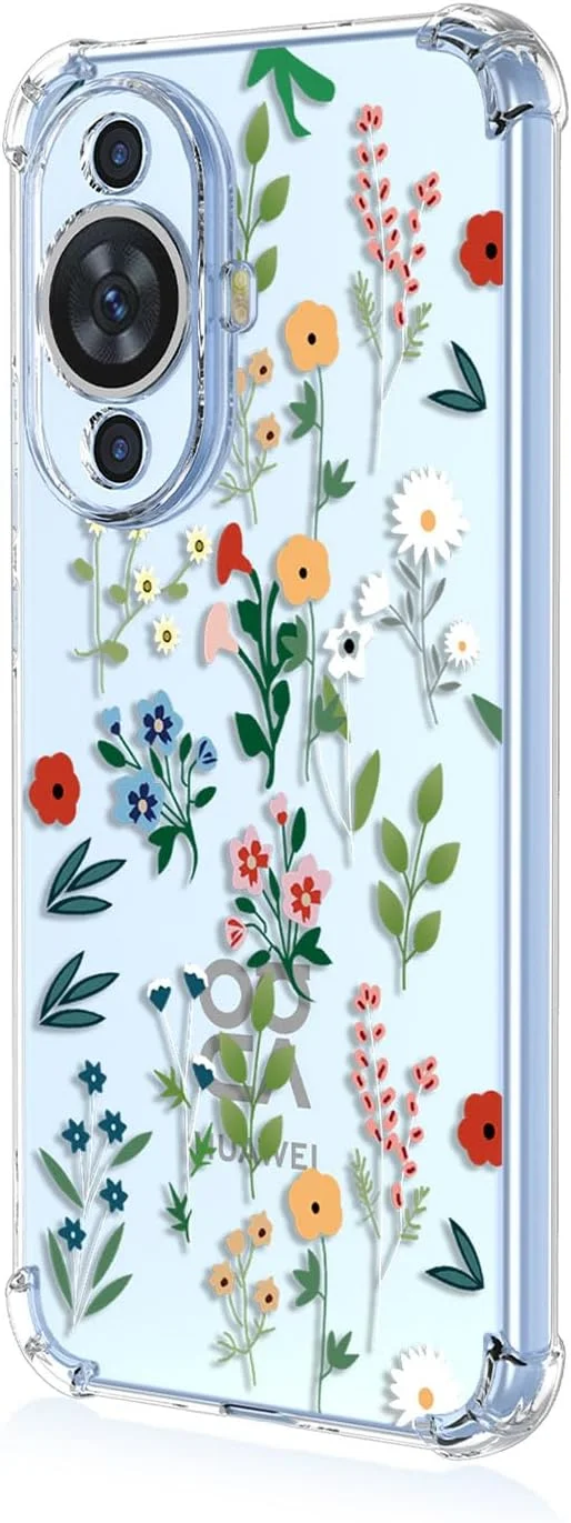 قاب گوشی ایلینگ برای هوآوی نوا 12S، بسیار نازک با طرح گل های ظریف و طراحی انیمیشنی زیبا، کاور سیلیکونی نرم و شفاف TPU ضد ضربه (باغ مخفی)