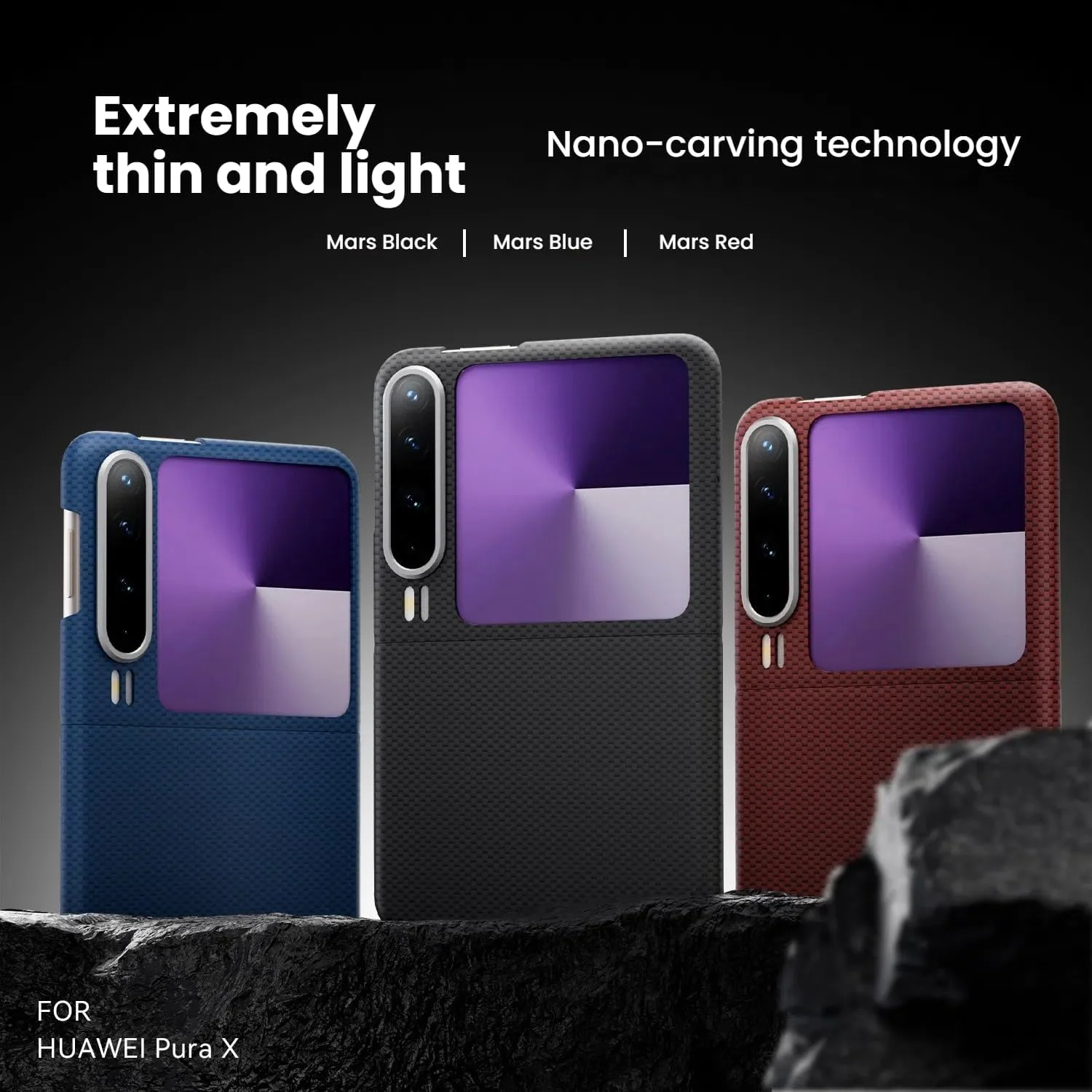 قاب گوشی گرواتری سازگار با هوآوی پورا ایکس (2025)، قاب گوشی با طراحی نانو، محافظ مغناطیسی فوق العاده نازک و ضد اثر انگشت برای هوآوی پورا ایکس (قرمز)