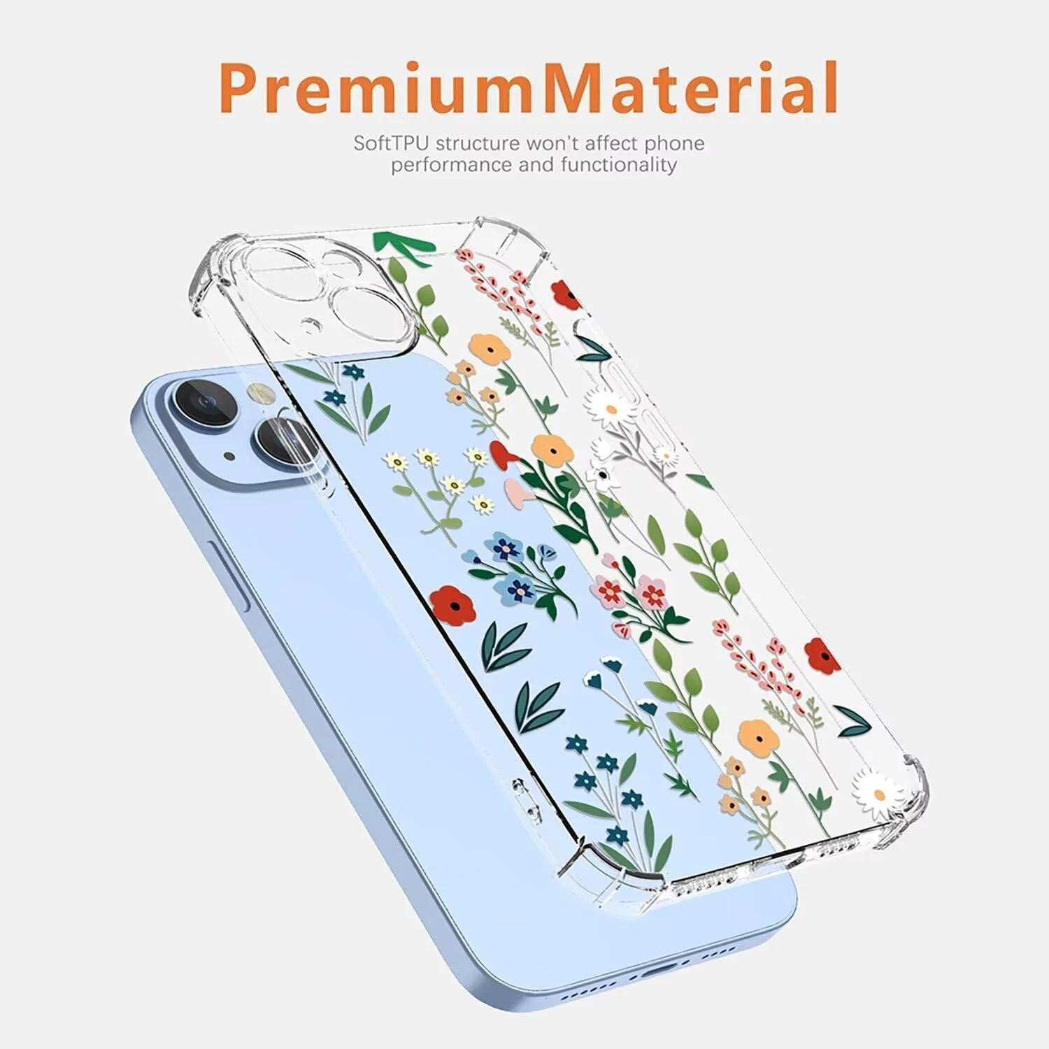 قاب گوشی ایلینگ برای هوآوی نوا 12S، بسیار نازک با طرح گل های ظریف و طراحی انیمیشنی زیبا، کاور سیلیکونی نرم و شفاف TPU ضد ضربه (باغ مخفی)
