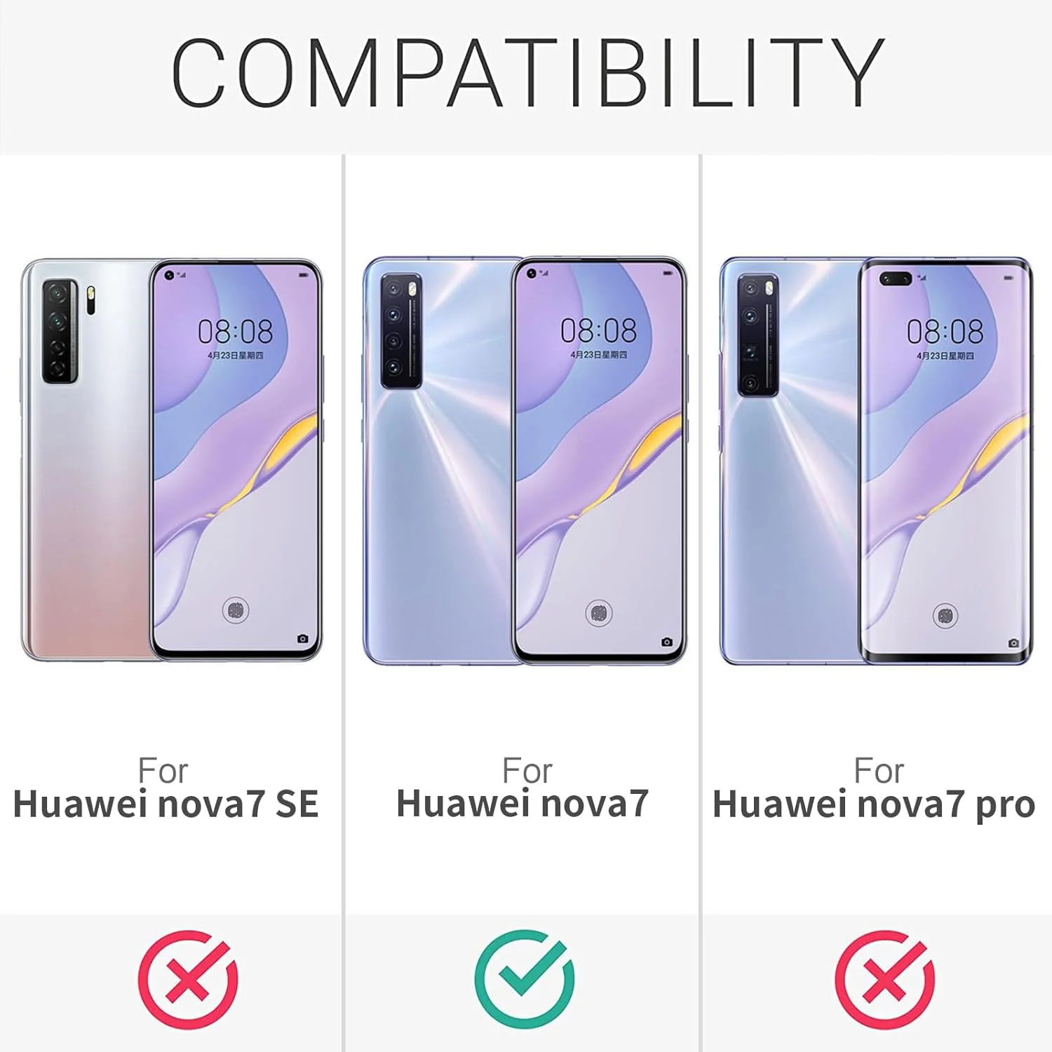 قاب محافظ باریک گوشی هواوی نوا 7 5G، کاور سیلیکونی با محافظت از دوربین، داخلی نرم و انعطاف پذیر (صورتی، برای نوا 7 5G)